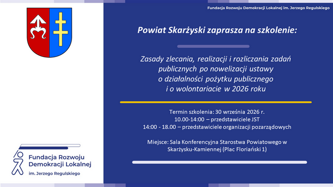 Szkolenie dla przedstawicieli JST i organizacji pozarządowych – nowe zasady zlecania zadań publicznych